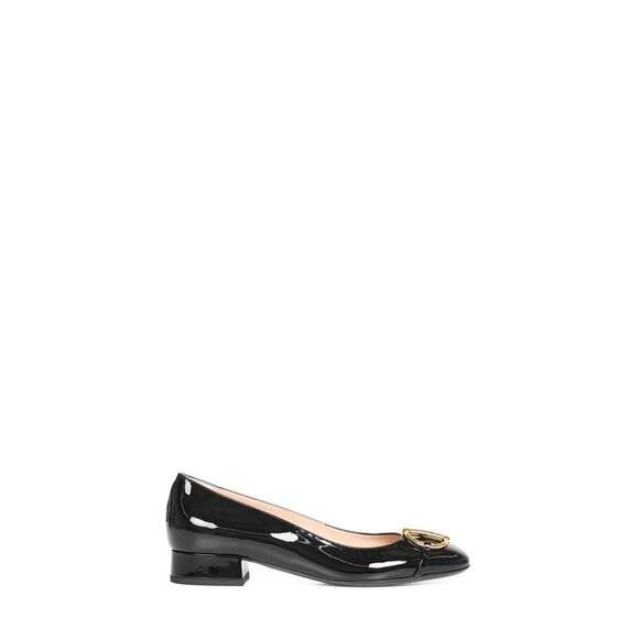 Gucci Women Black Heeled Ballerina Flats With Half Horsebit